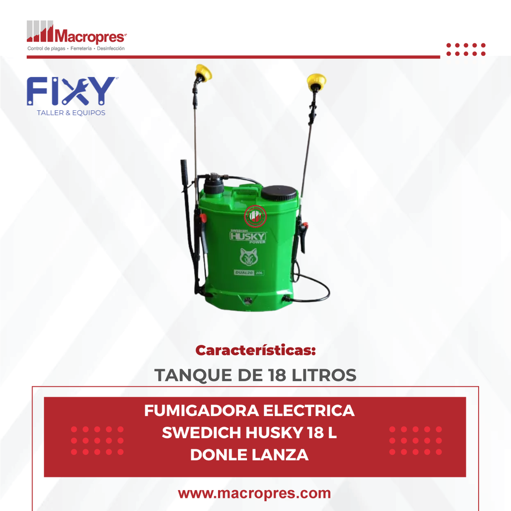 FUMIGADORA ELECTRICA SWEDICH HUSKY 18 L DOBLE LANZA