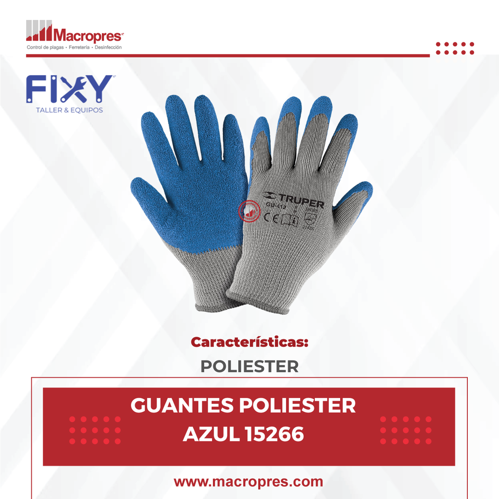 GUANTES DE POLIESTER AZUL 1526