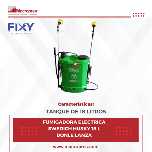 FUMIGADORA ELECTRICA SWEDICH HUSKY 18 L DOBLE LANZA