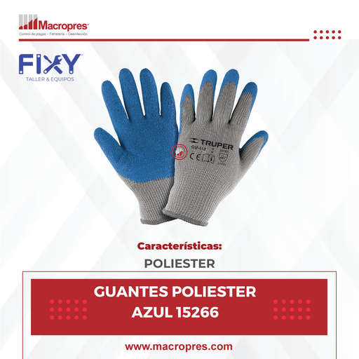GUANTES DE POLIESTER AZUL 1526